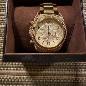 Michael Kors Gold-Tone Watch with Sparkling Details